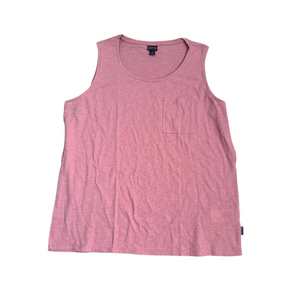 Patagonia Mainstay Tank Womens XL Pink Slub Knit Pocket Sleeveless Top 52910 NEW